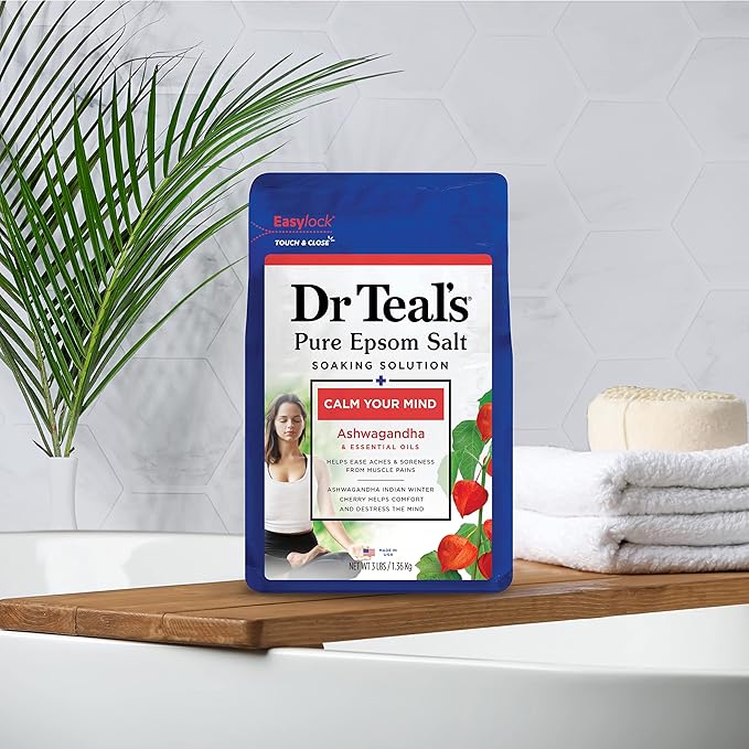 Dr Teal's Epsom Salt Magnesium Soak, Ashwagandha & Essential Oils, 3 lbs - Image 9