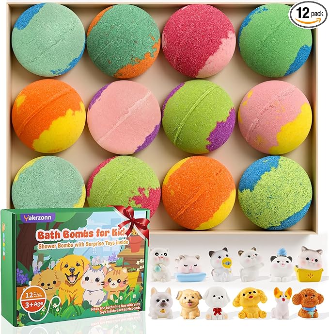 Bath Bombs for Kids with Surprise Toys Inside, Natural Safe Bathbombs for by Unknown