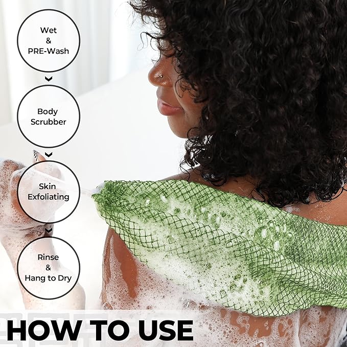 African Net Sponge Authentic -2 Pieces Exfoliating Scrubber - Image 3