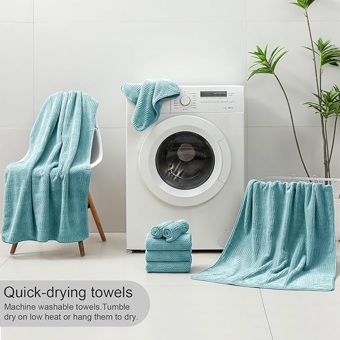 8 Piece Bath Towel Set-2 Oversized Bath Sheets, 2 Hand Towels, 4 - Image 8