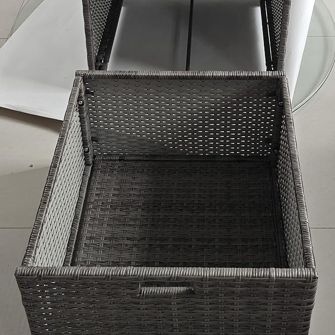 Outsunny Valet Pool Towel Rack, Waterproof PE Plastic Rattan Wicker Storage - Image 9