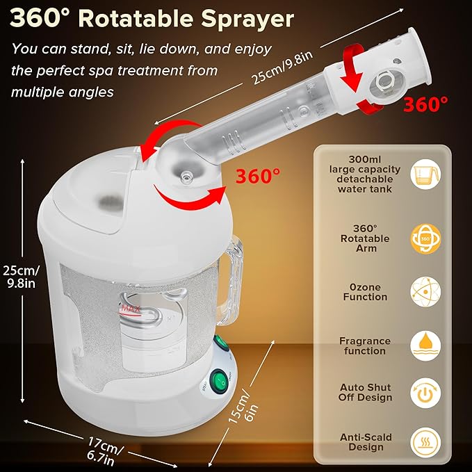 Easy to Clean Facial Steamer, Portable Nano Ionic Face Steamer - Image 3
