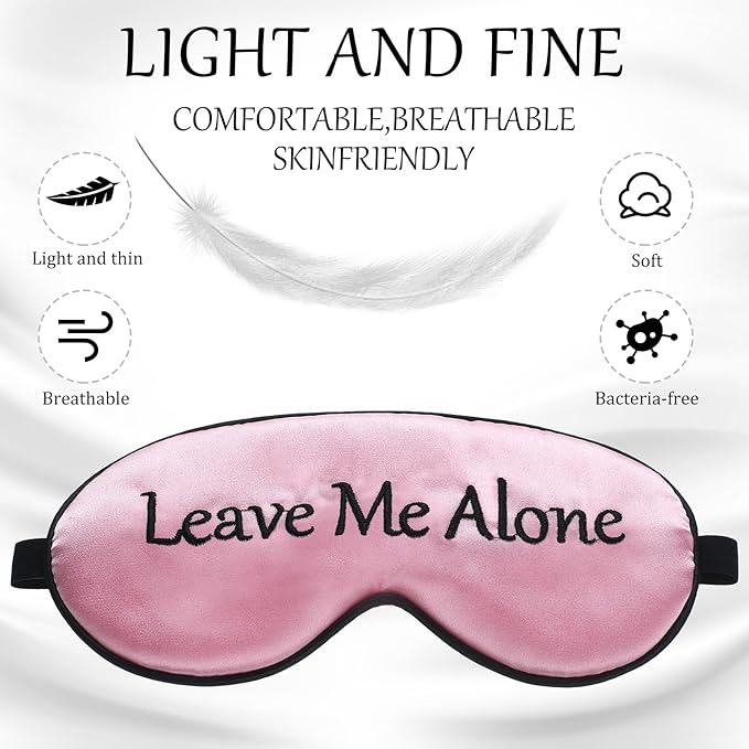 Geyoga 4 Pieces Funny Eye Mask for Sleep Soft Satin Blackout Blindfold - Image 2