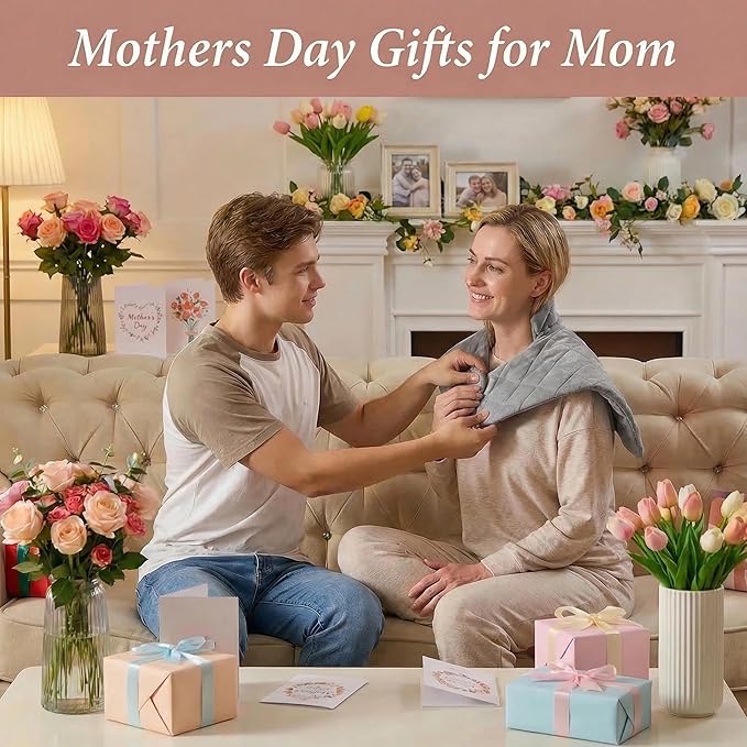 Weighted Heating Pad for Neck Shoulders and Back, Mothers Day Gifts for Mom - Image 2