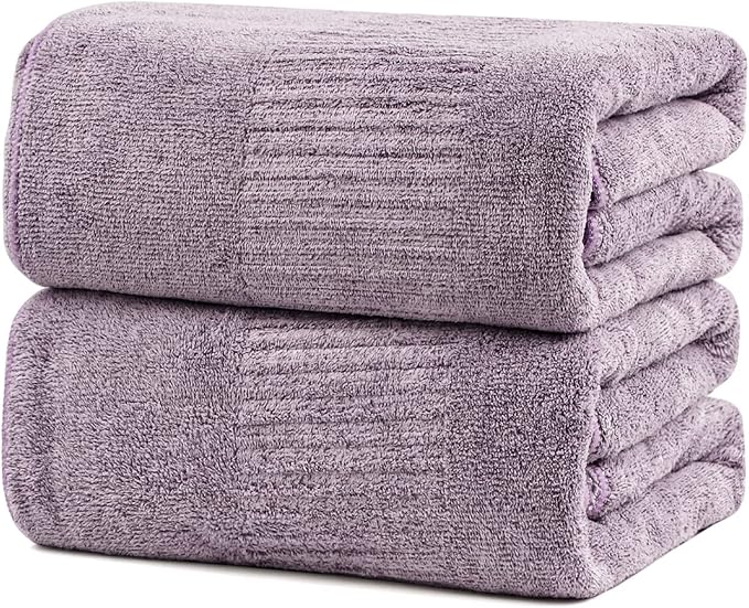 SEISSO Bath Towels 4 Pack Large Bathroom Bamboo Viscose Towels 35” x 63” Plush - Image 4