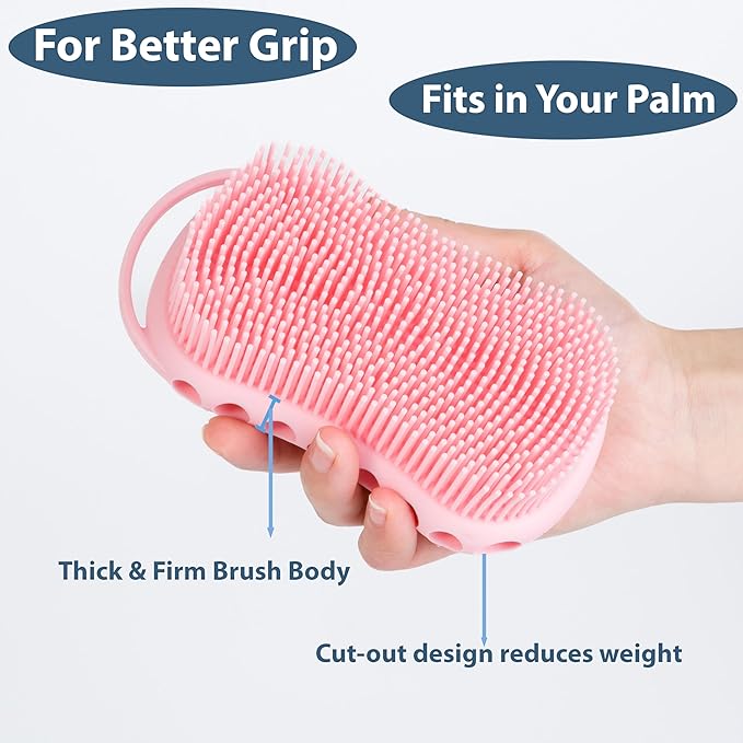 MtBoi Double-Sided Exfoliating Silicone Body Scrubber, 2-in-1 Bath Scrubber - Image 5