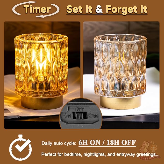 Battery Operated Table Lamps Timer, Mini Crystal Lamp - Image 7