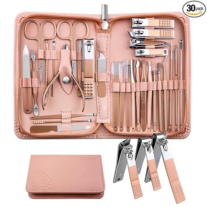 WOAMA Manicure Set Pedicure Kit - 30 in 1 Nail Kit Professional Stainless Steel by WOAMA
