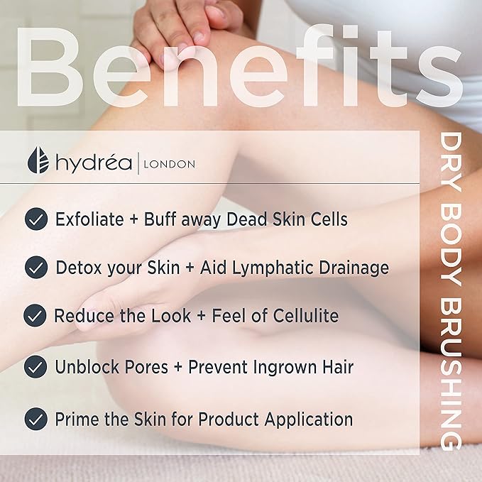 Hydrea London Dry Body Brush –Short Handle Premium Exfoliating Dry Skin Brush - Image 6