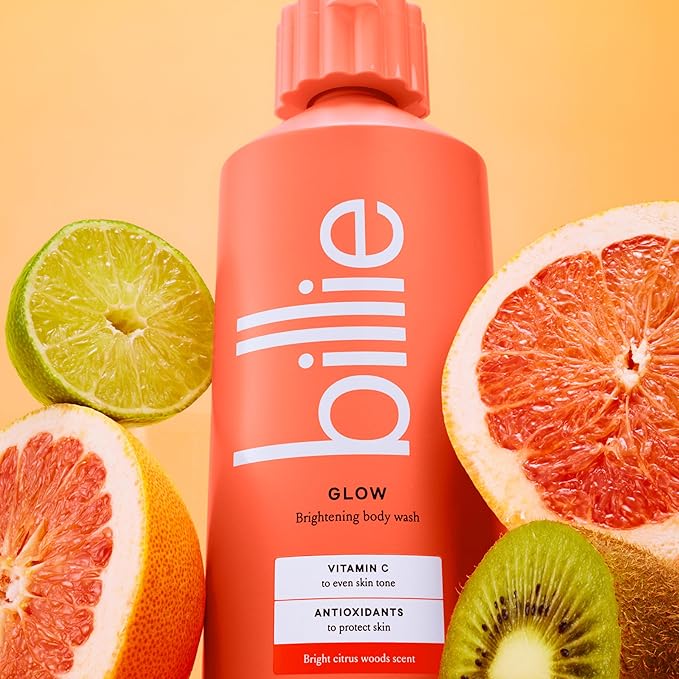 Billie Glow Brightening Womens Body Wash, 18 fl oz, Bright Citrus Woods Scent - Image 4