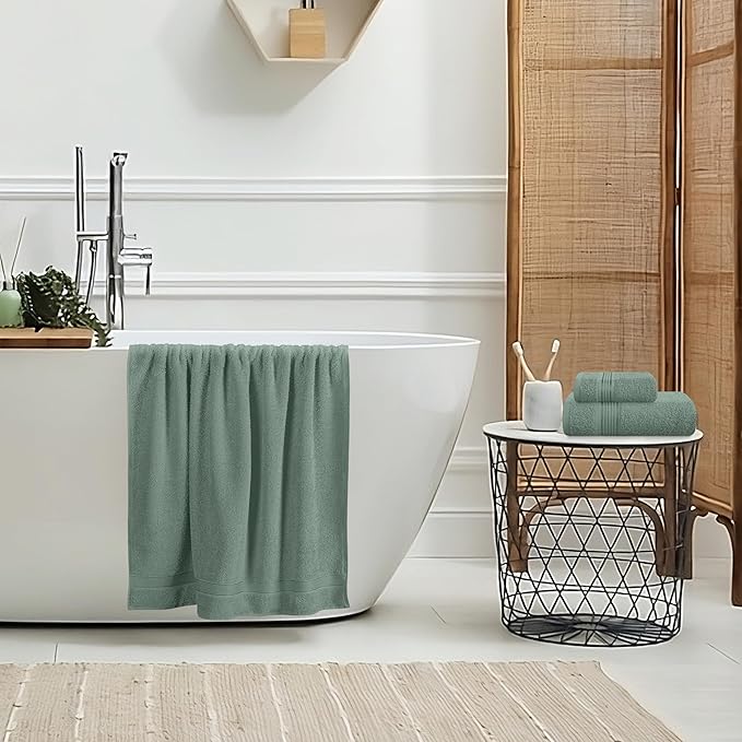 Belizzi Home Ultra Soft 3 Pack Cotton Towel Set, Contains a Bath Towel 28x55 - Image 4