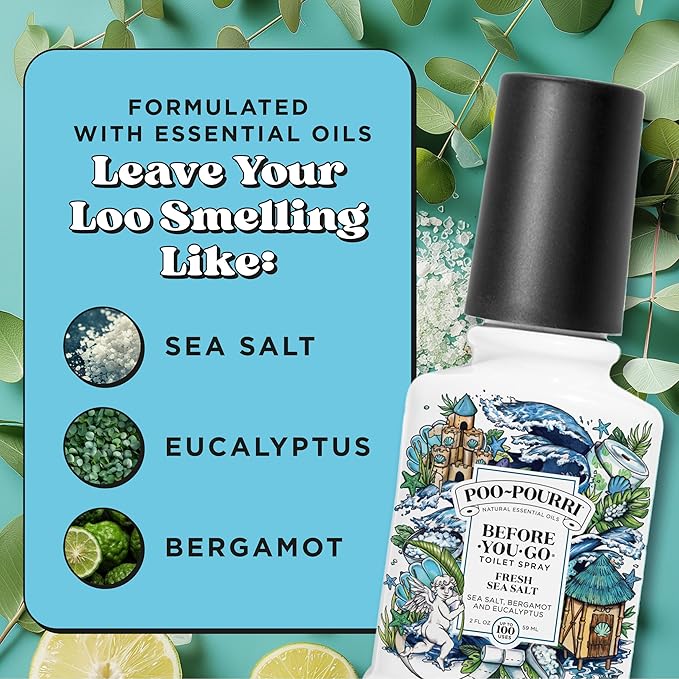 Poo-Pourri Before-You-Go Toilet Spray, Fresh Sea Salt, 2 Fl Oz, Bathroom Odor - Image 6