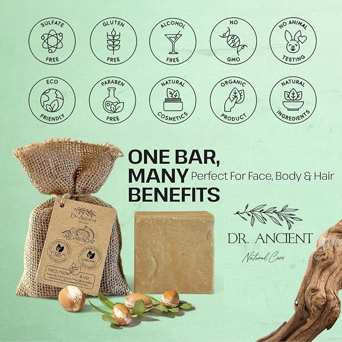 Dr.Ancient Argan Soap Bar, Organic Soap Bars Handcrafted the Traditional Way - Image 8