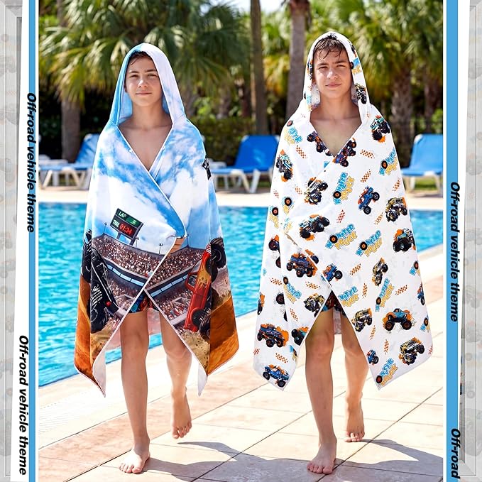 Peryiter 2 Pcs Truck Beach Towel Quick Dry Towels Swimming Bath Shower Pool - Image 4
