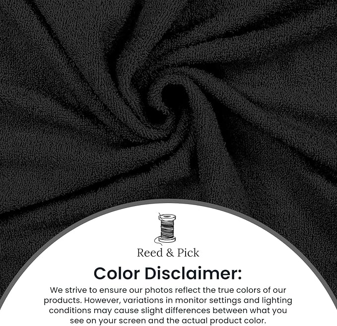 Reed&Pick Salon Towels – 50 Pack Black Hand Towels 100% Cotton Spa Towel – - Image 2