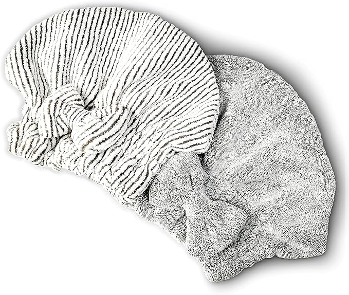 Microfiber Hair Towel Wrap, Soft Absorbent & Quick Drying Cap Set by SportMore