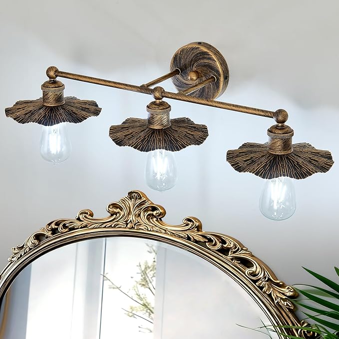 ZGLAOJT 3 Light Vintage Vanity Light Oil Rubbed Bronze Bathroom Light Fixtures - Image 6