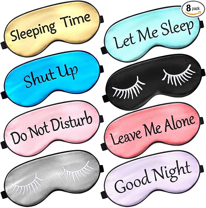 8 Pieces Funny Sleep Mask Silk Eye Mask by Geyoga