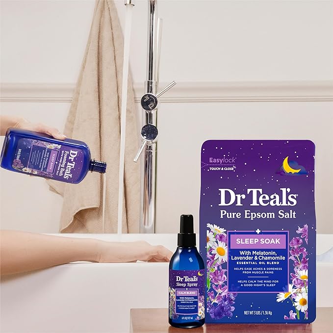 Dr Teal's Foaming Bath with Pure Epsom Salt, Melatonin Sleep Soak with - Image 6