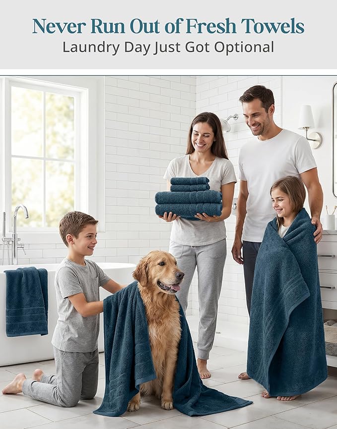 100% Mercerized Cotton Bathroom Towel Sets of 24 - Image 4