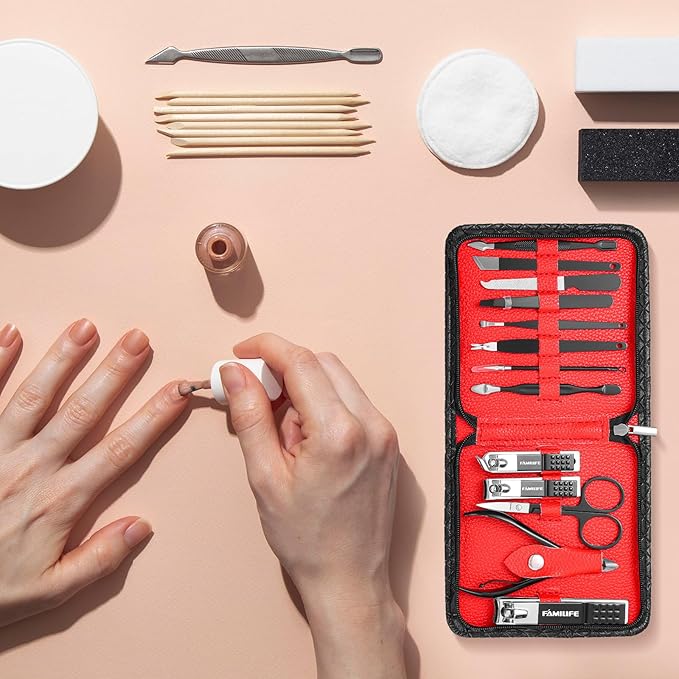 FAMILIFE Nail Kit, Professional Manicure Set Manicure Kit Nail Clipper Set - Image 8