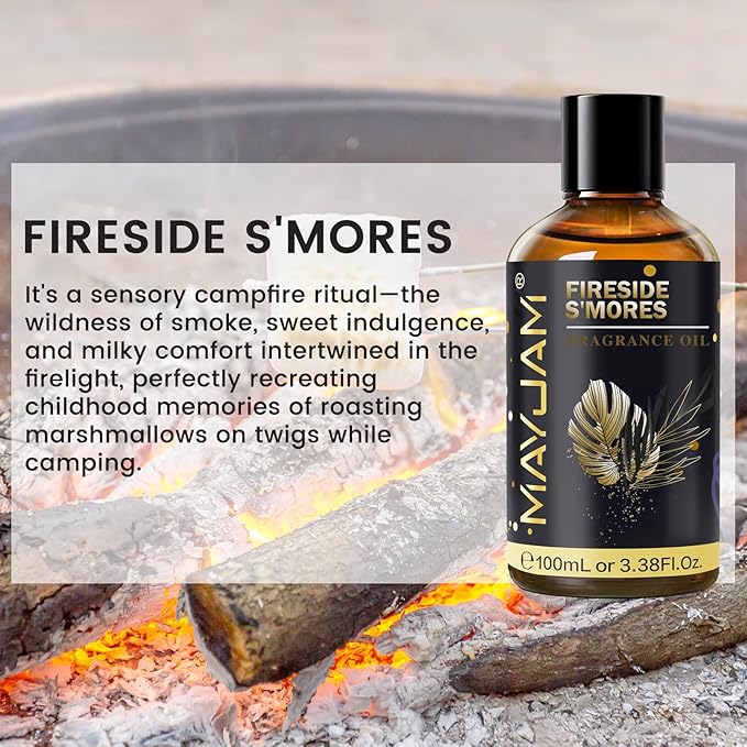 Fireside S'Mores Fragrance Oil Essential Oil, MAYJAM 3.38FL.OZ Fireside S'Mores - Image 3