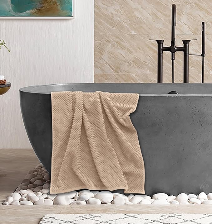 COTTON CRAFT Waffle Bath Towel - Image 2