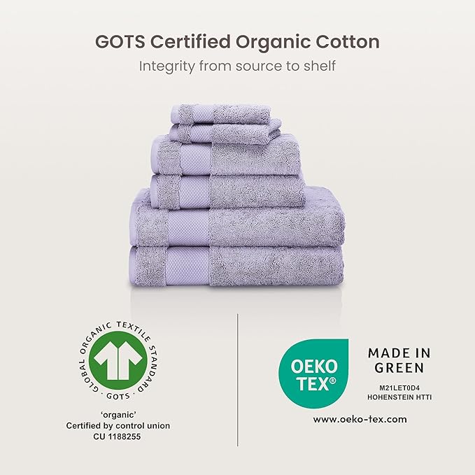BIOWEAVES 100% Organic Cotton Bath Towel Set | 700 GSM Plush 6-Piece Premium - Image 8