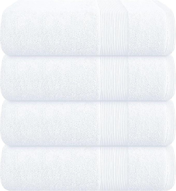 Belizzi Home 4 Pack Bath Towel Set 27x54, 100% Ring Spun Cotton, Ultra Soft by Unknown