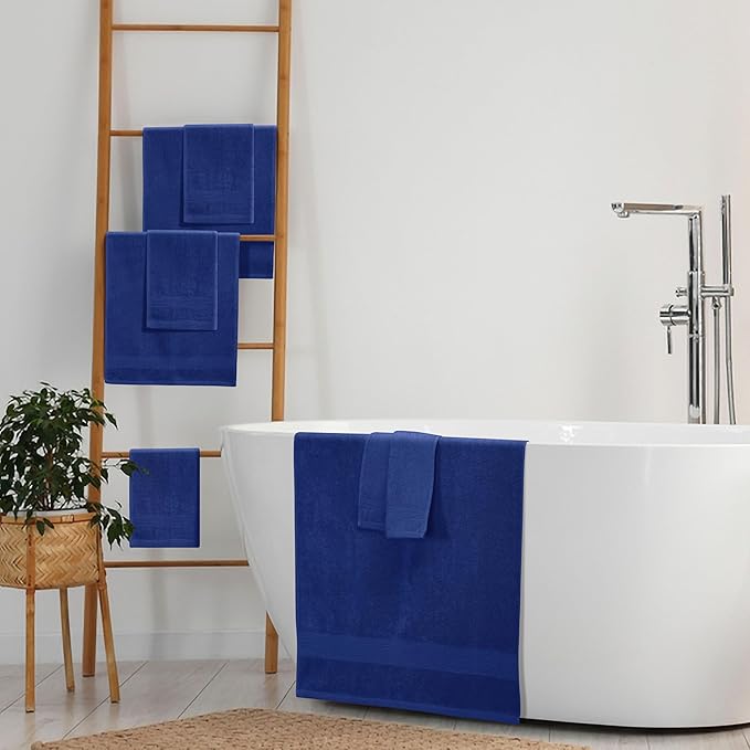 Belizzi Home 8 Piece Towel Set 100% Ring Spun Cotton, 2 Bath Towels 27x54 - Image 4