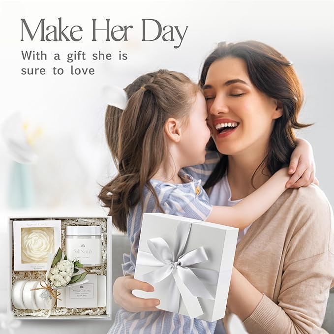 Mothers Day Spa Basket for Women – Sweet Coconut Luxury Candle & Bath Set - Image 3