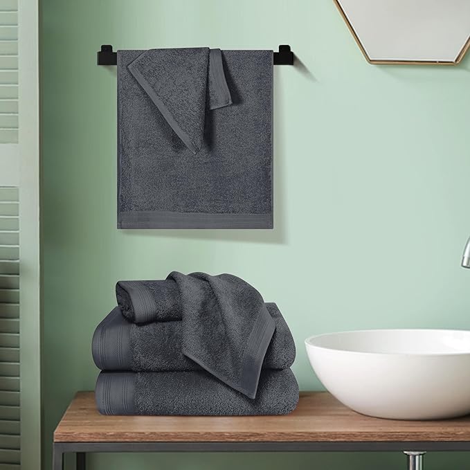 Ultra Soft 6 Pack Cotton Towel Set, Contains 2 Bath Towels 28x55 inch, 2 Hand - Image 4