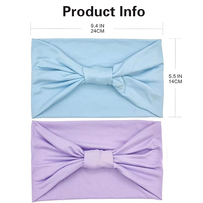 GiLi 2 Pack Wide Headbands for Women Boho Knotted Non Slip Fashion Hair Bands - Image 3