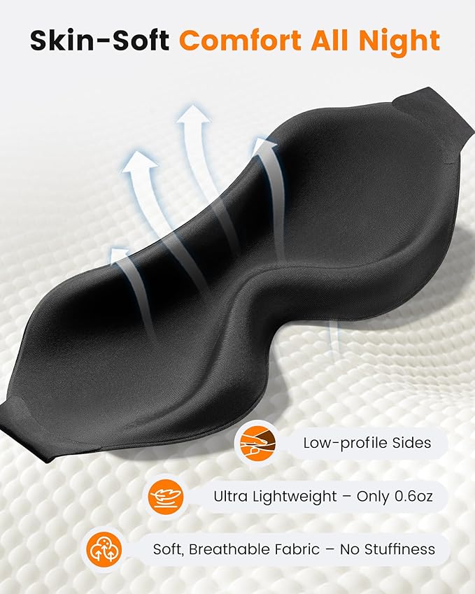 3 Pack Sleep Masks for Side Sleepers, True Blackout 3D Eye Mask for Sleeping - Image 5