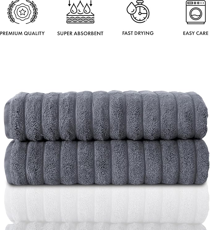 Classic Turkish Towels CTT Premium 2 Pack Bath Towels Set, Made - Image 6