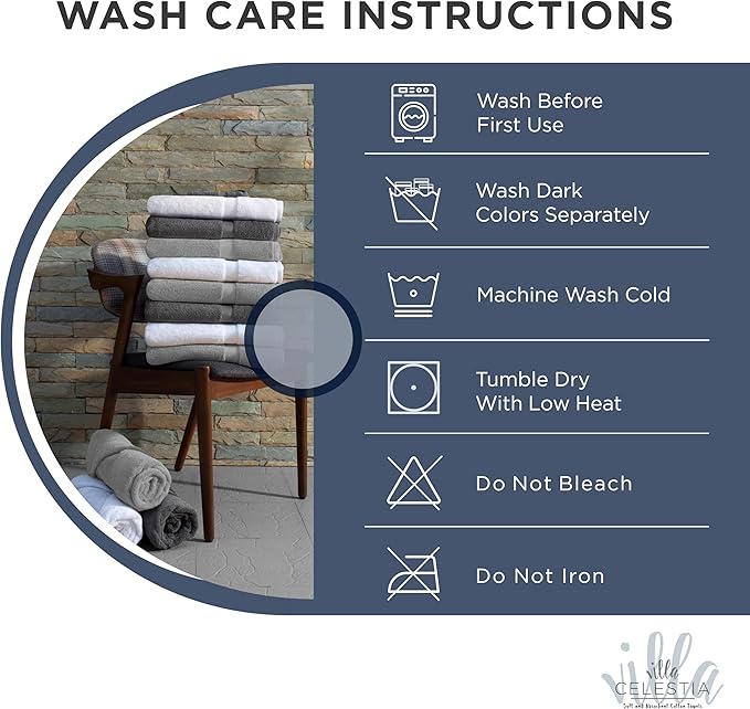 100% Combed Cotton Bathroom Towel Set of 10- 2 Bath Towels, 4 Hand Towels - Image 6