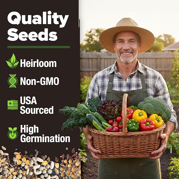 HOME GROWN 15 Variety Survival Seed Vault 7, 000+ Heirloom Non-GMO Vegetable - Image 2