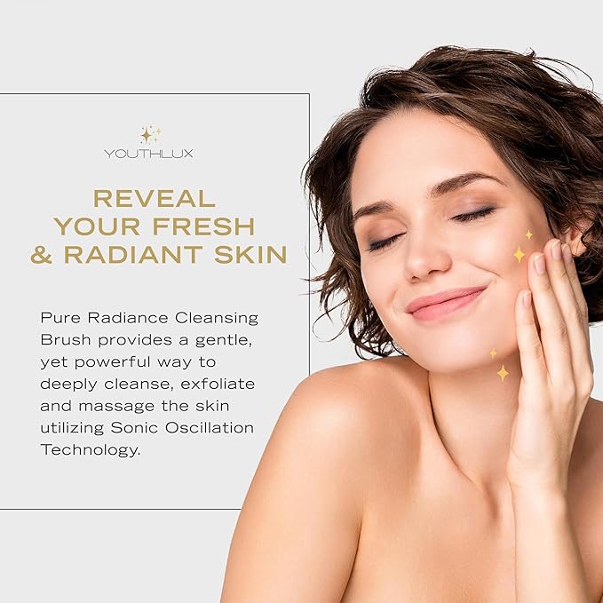 Pure Radiance, Vibrating Facial Cleansing Brush, Electric Face Scrubber - Image 4