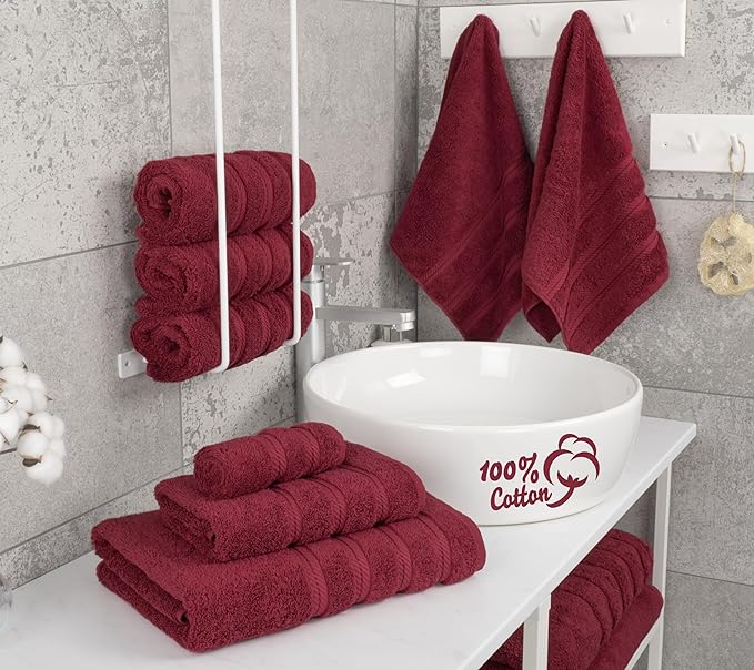 American Soft Linen Luxury 6 Piece Towel Set, 2 Bath Towels 2 Hand Towel 2 - Image 2