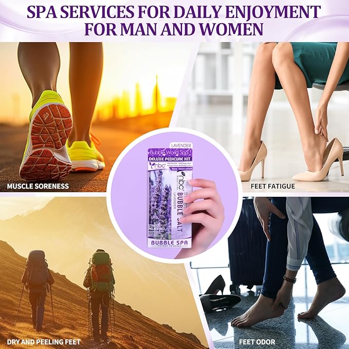 Pedicure Kit Foot Soak Set: Bubble Salt, Sugar Scrub, Massage Mask, Massage - Image 6