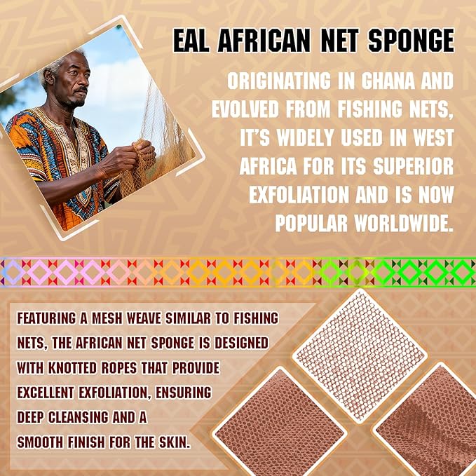5 Pieces African Net Sponge – Deep Cleansing & Exfoliating Mesh - Image 6