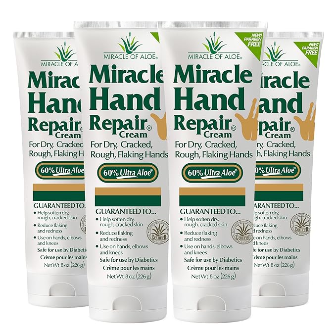 Miracle Hand Repair Cream for Dry Cracked Hands 8 oz Best Healing Hand Cream by MiracleofAloe%C2%AE