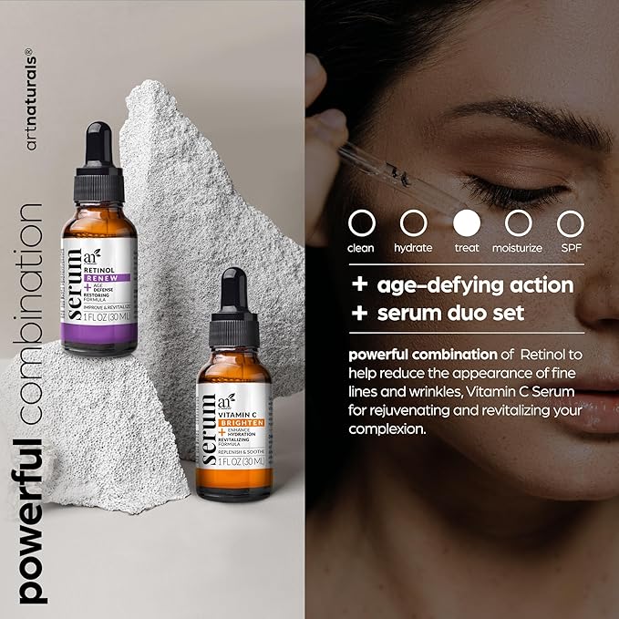Vitamin C Serum Skin Care 2-Piece Set: Includes Retinol – Anti-Aging, Skin - Image 2