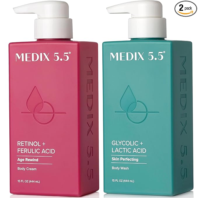 Medix 5.5 Exfoliating AHA Glycolic Acid Face & Body Wash Cleanser + Retinol by Medix55