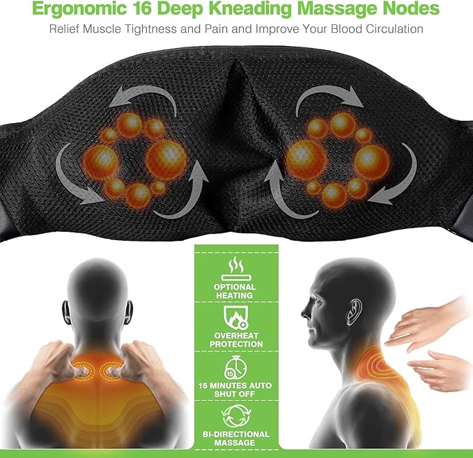 cotsoco Neck Massager, Shiatsu Shoulder and Back Neck Massager - Image 2