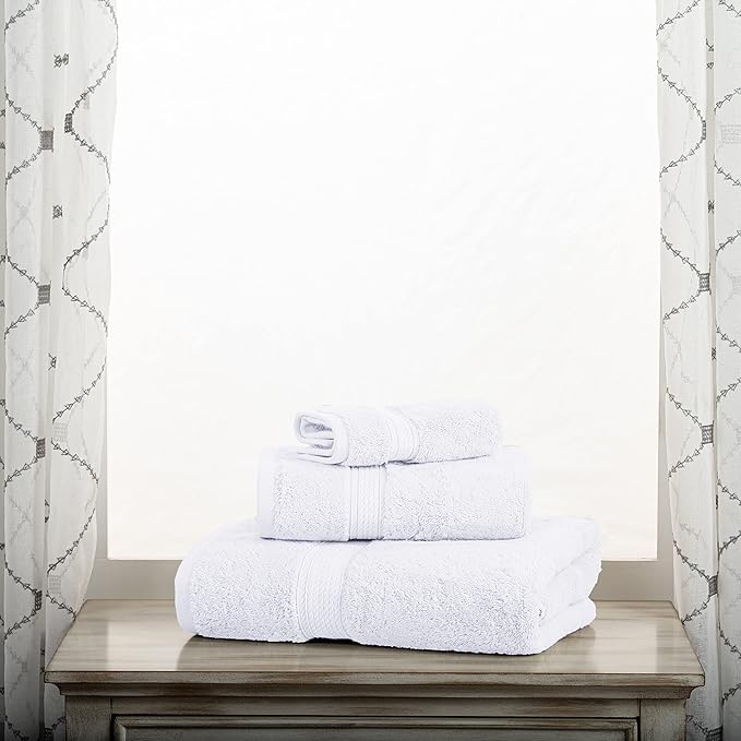 SUPERIOR Egyptian Cotton Pile 3 Piece Towel Set, Includes 1 Bath, 1 Hand - Image 2