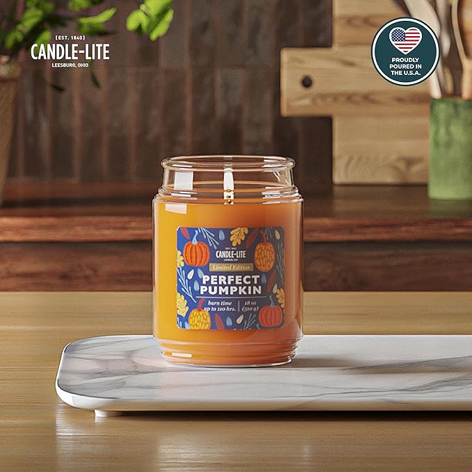 Candle-lite Halloween Scented Candles, Perfect Pumpkin, 18 oz Jar, Proudly - Image 2