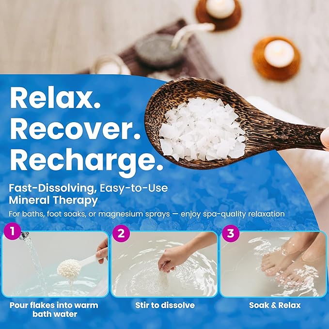 Dead Sea Magnesium Flakes Bath Salts | Premium Magnesium Supplement Bath Salts - Image 4