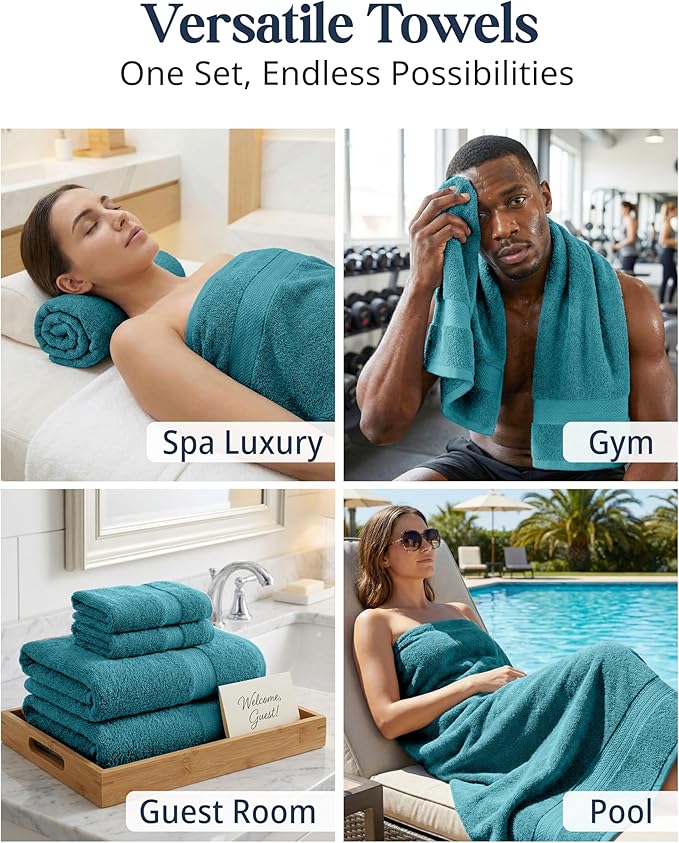 LANE LINEN Luxury Cotton Bath Towel Set of 16 - Image 7