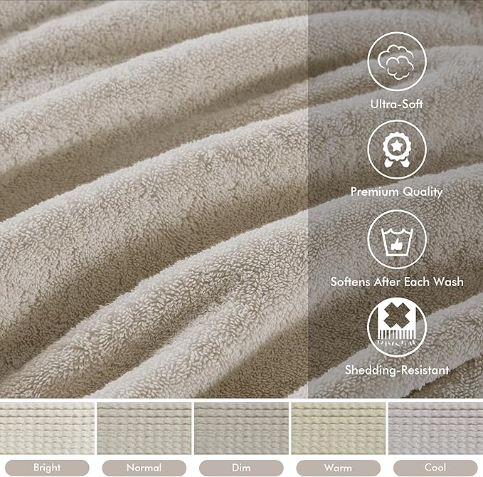 Madison Park 800GSM Bath Sheet Towel Oversized 34" x 68" 2 Pack 100% Cotton - Image 3